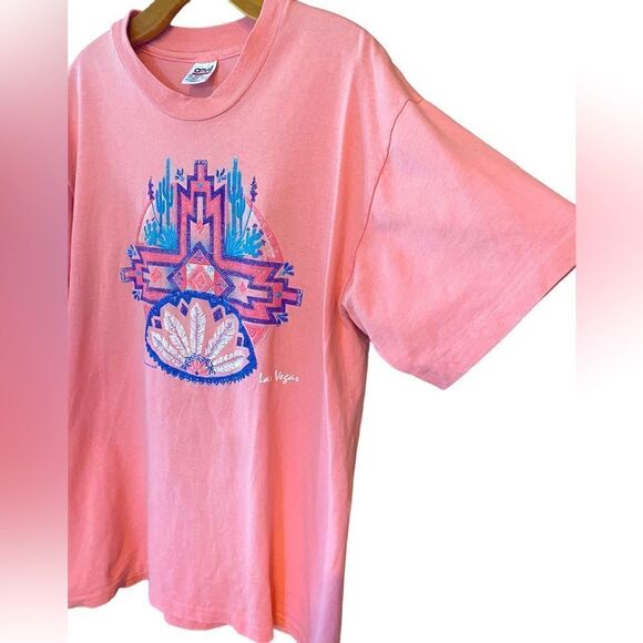 Anvil Sz L 1994 Maiden West Vtg Cotton Embroidered Indian Cactus Graphic T-Shirt - Picture 2 of 7